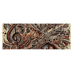 Paisley Print Musical Notes5 Banner And Sign 8  X 3  by RiverRootz