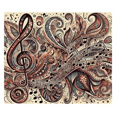 Paisley Print Musical Notes5 Premium Plush Fleece Blanket (small) by RiverRootz