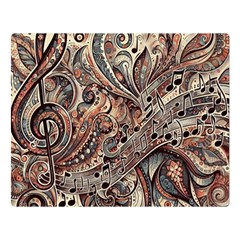 Paisley Print Musical Notes5 Premium Plush Fleece Blanket (large) by RiverRootz