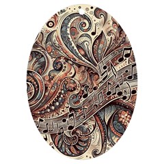 Paisley Print Musical Notes5 Uv Print Acrylic Ornament Oval