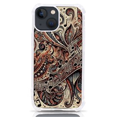 Paisley Print Musical Notes5 Iphone 13 Mini Tpu Uv Print Case by RiverRootz