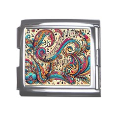 Paisley Print Musical Notes Mega Link Italian Charm (18mm) by RiverRootz