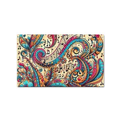 Paisley Print Musical Notes Sticker (rectangular) by RiverRootz