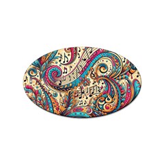 Paisley Print Musical Notes Sticker Oval (10 Pack) by RiverRootz