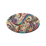 Paisley Print Musical Notes Sticker Oval (10 pack) Front