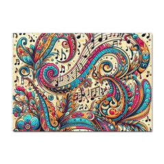 Paisley Print Musical Notes Sticker A4 (100 Pack) by RiverRootz