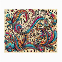 Paisley Print Musical Notes Small Glasses Cloth (2 Sides) by RiverRootz