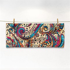 Paisley Print Musical Notes Hand Towel