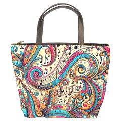 Paisley Print Musical Notes Bucket Bag by RiverRootz