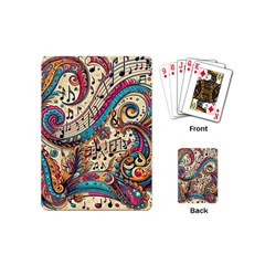 Paisley Print Musical Notes Playing Cards Single Design (mini) by RiverRootz