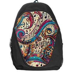 Paisley Print Musical Notes Backpack Bag by RiverRootz