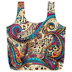 Paisley Print Musical Notes Full Print Recycle Bag (xl)