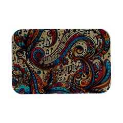 Paisley Print Musical Notes Open Lid Metal Box (silver)   by RiverRootz