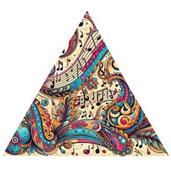 Paisley Print Musical Notes Wooden Puzzle Triangle by RiverRootz