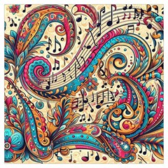 Paisley Print Musical Notes Lightweight Scarf  by RiverRootz