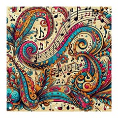 Paisley Print Musical Notes Banner And Sign 3  X 3  by RiverRootz