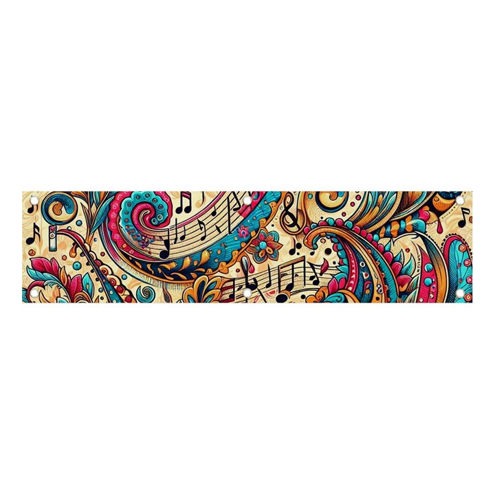 Paisley Print Musical Notes Banner and Sign 4  x 1 