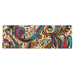 Paisley Print Musical Notes Banner And Sign 6  X 2  by RiverRootz