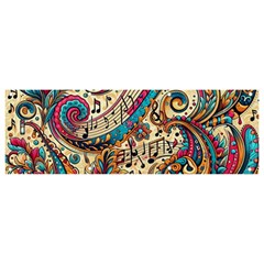 Paisley Print Musical Notes Banner And Sign 9  X 3  by RiverRootz