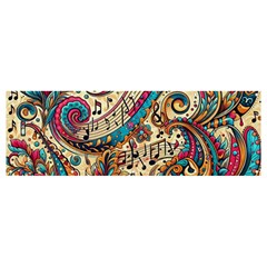 Paisley Print Musical Notes Banner And Sign 12  X 4  by RiverRootz