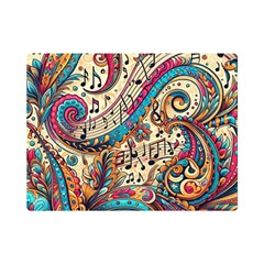 Paisley Print Musical Notes Premium Plush Fleece Blanket (mini) by RiverRootz