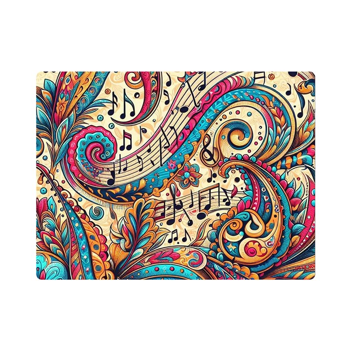 Paisley Print Musical Notes Premium Plush Fleece Blanket (Mini)