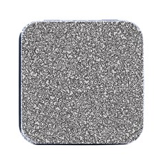 Fuck You Phrase Sketchy Drawing Motif Random Pattern Black Backgrond Square Metal Box (black)