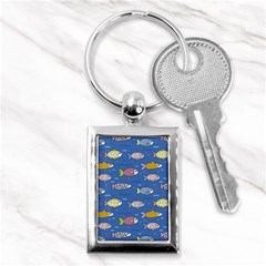 Sea Fish Blue Submarine Animals Patteen Key Chain (rectangle)