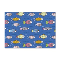 Sea Fish Blue Submarine Animals Patteen Sticker A4 (10 Pack)