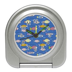 Sea Fish Blue Submarine Animals Patteen Travel Alarm Clock