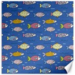 Sea Fish Blue Submarine Animals Patteen Canvas 16  x 16  15.2 x15.41  Canvas - 1