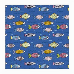 Sea Fish Blue Submarine Animals Patteen Medium Glasses Cloth