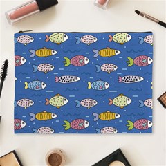 Sea Fish Blue Submarine Animals Patteen Cosmetic Bag (xl)