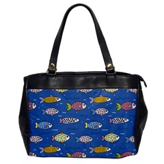 Sea Fish Blue Submarine Animals Patteen Oversize Office Handbag by Maspions