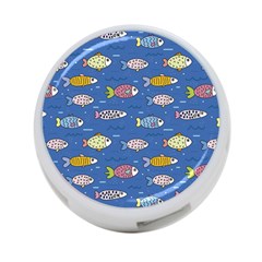 Sea Fish Blue Submarine Animals Patteen 4-port Usb Hub (one Side)