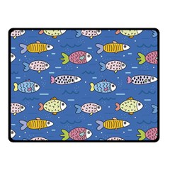 Sea Fish Blue Submarine Animals Patteen Fleece Blanket (small)