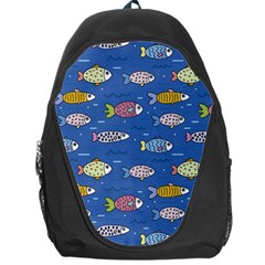 Sea Fish Blue Submarine Animals Patteen Backpack Bag by Maspions