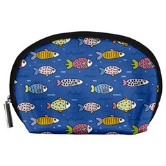 Sea Fish Blue Submarine Animals Patteen Accessory Pouch (large) by Maspions