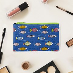 Sea Fish Blue Submarine Animals Patteen Cosmetic Bag (xs)