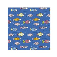 Sea Fish Blue Submarine Animals Patteen Square Satin Scarf (30  X 30 ) by Maspions