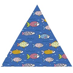 Sea Fish Blue Submarine Animals Patteen Wooden Puzzle Triangle