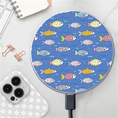 Sea Fish Blue Submarine Animals Patteen Wireless Fast Charger(white)