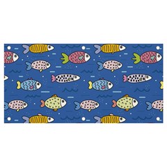 Sea Fish Blue Submarine Animals Patteen Banner And Sign 4  X 2 