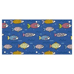 Sea Fish Blue Submarine Animals Patteen Banner And Sign 6  X 3 