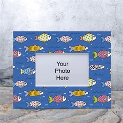 Sea Fish Blue Submarine Animals Patteen White Tabletop Photo Frame 4 x6  by Maspions