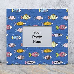 Sea Fish Blue Submarine Animals Patteen White Wall Photo Frame 5  X 7  by Maspions