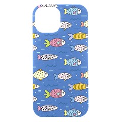 Sea Fish Blue Submarine Animals Patteen Iphone 15 Black Uv Print Pc Hardshell Case by Maspions