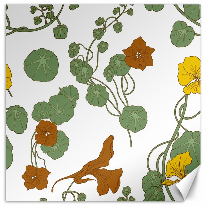 Nasturtium Flowers Plant Leaves Canvas 20  x 20 