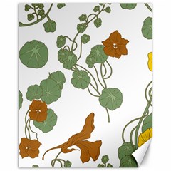 Nasturtium Flowers Plant Leaves Canvas 11  X 14  by Ndabl3x