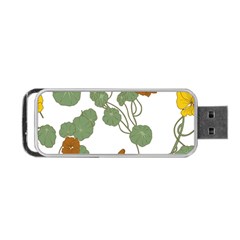 Nasturtium Flowers Plant Leaves Portable Usb Flash (two Sides) by Ndabl3x